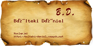 Bélteki Dániel névjegykártya